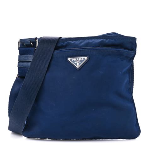 PRADA Nylon Vela Flat Messenger Bag Royal 